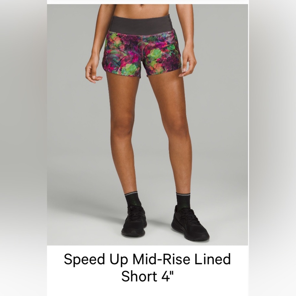 Lululemon Athletica Pink and Green Athletic Shorts